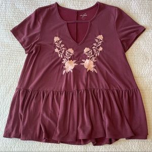 Embellished peplum crop top